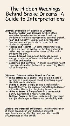 Overcoming Fear and Anxiety Associated with Snake Dreams